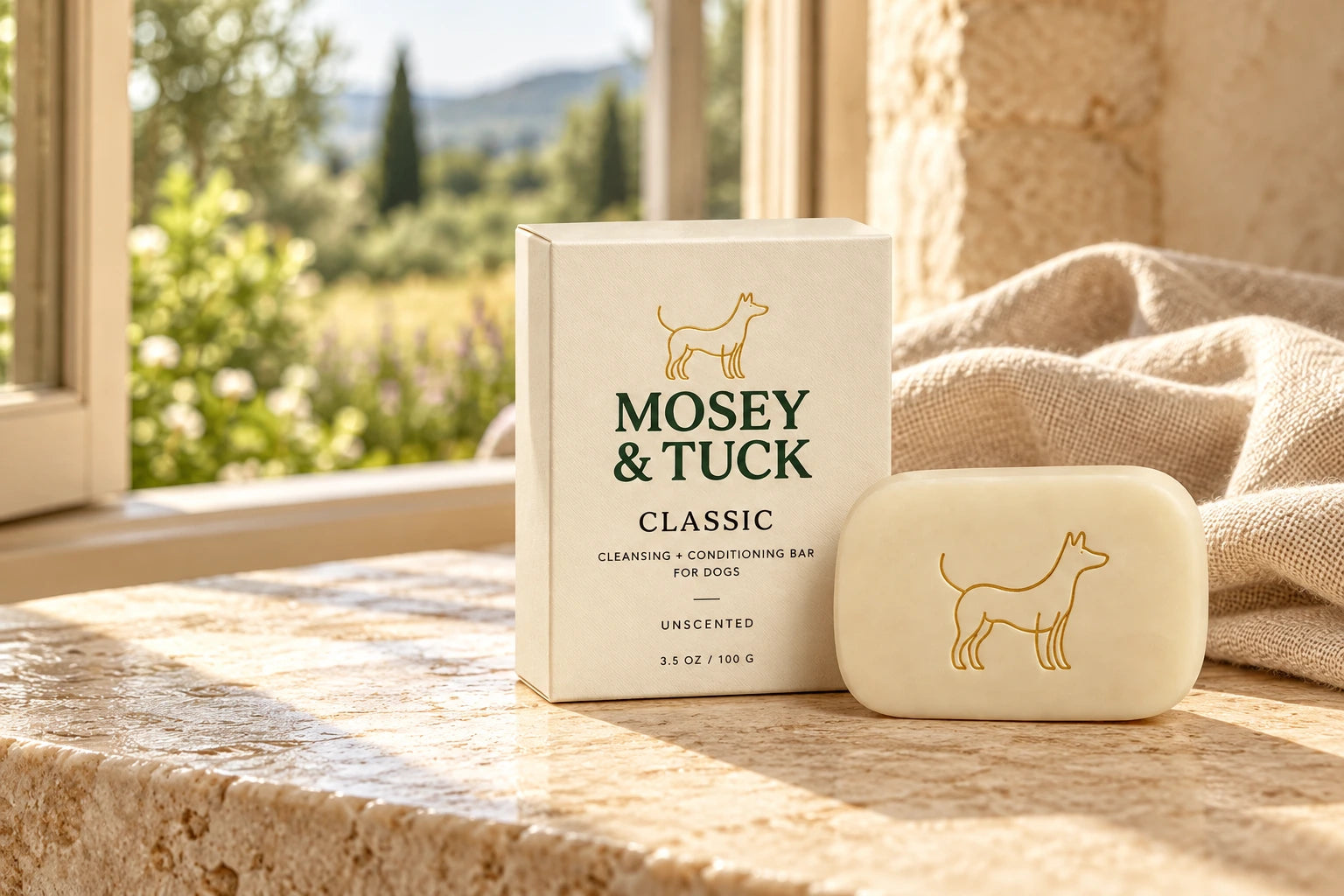 Classic conditioning dog shampoo bar and packaging